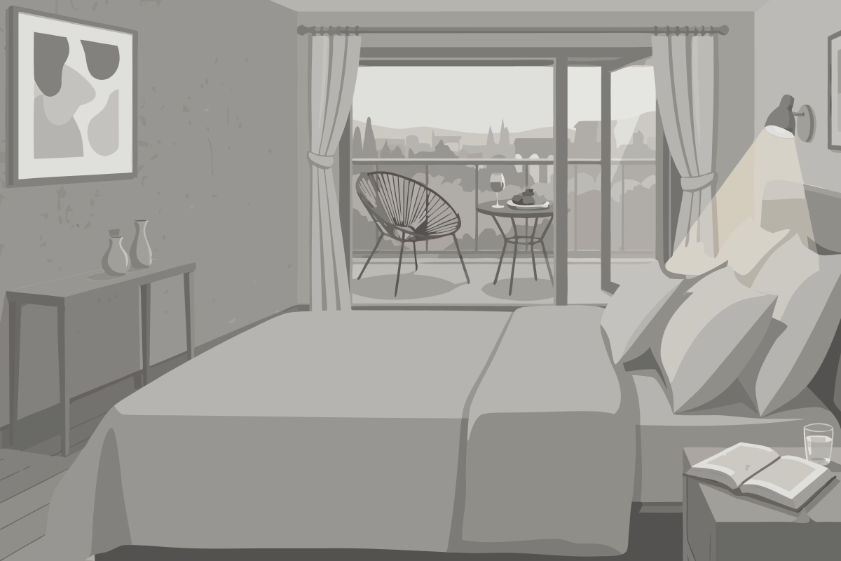 Chambre Supérieure avec 2 Lits Doubles – Non-Fumeurs